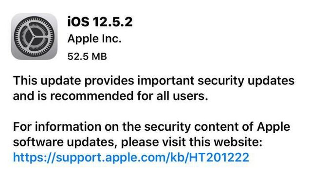 昌邑苹果手机维修分享iOS12.5.2发布，建议所有老苹果用户安装 